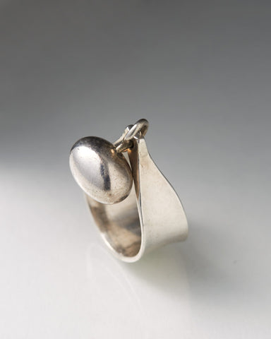 Vivianna Torun Bulow Hube sterling silver ring with bobble on top large