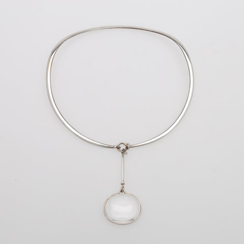 Vivianna Torun Bulow Hube sterling silver torun with rock crystal hanging pendant large