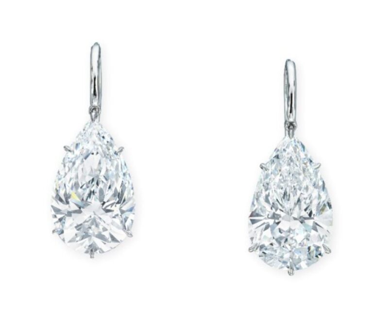 Christies pear cut diamond earrings USED 052823 768x677 1