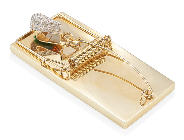 Sidney Mobell gold diamond mousetrap