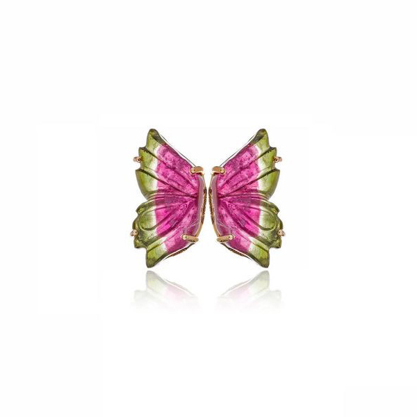 Suka Jewelry watermelon tourmaline butterfly