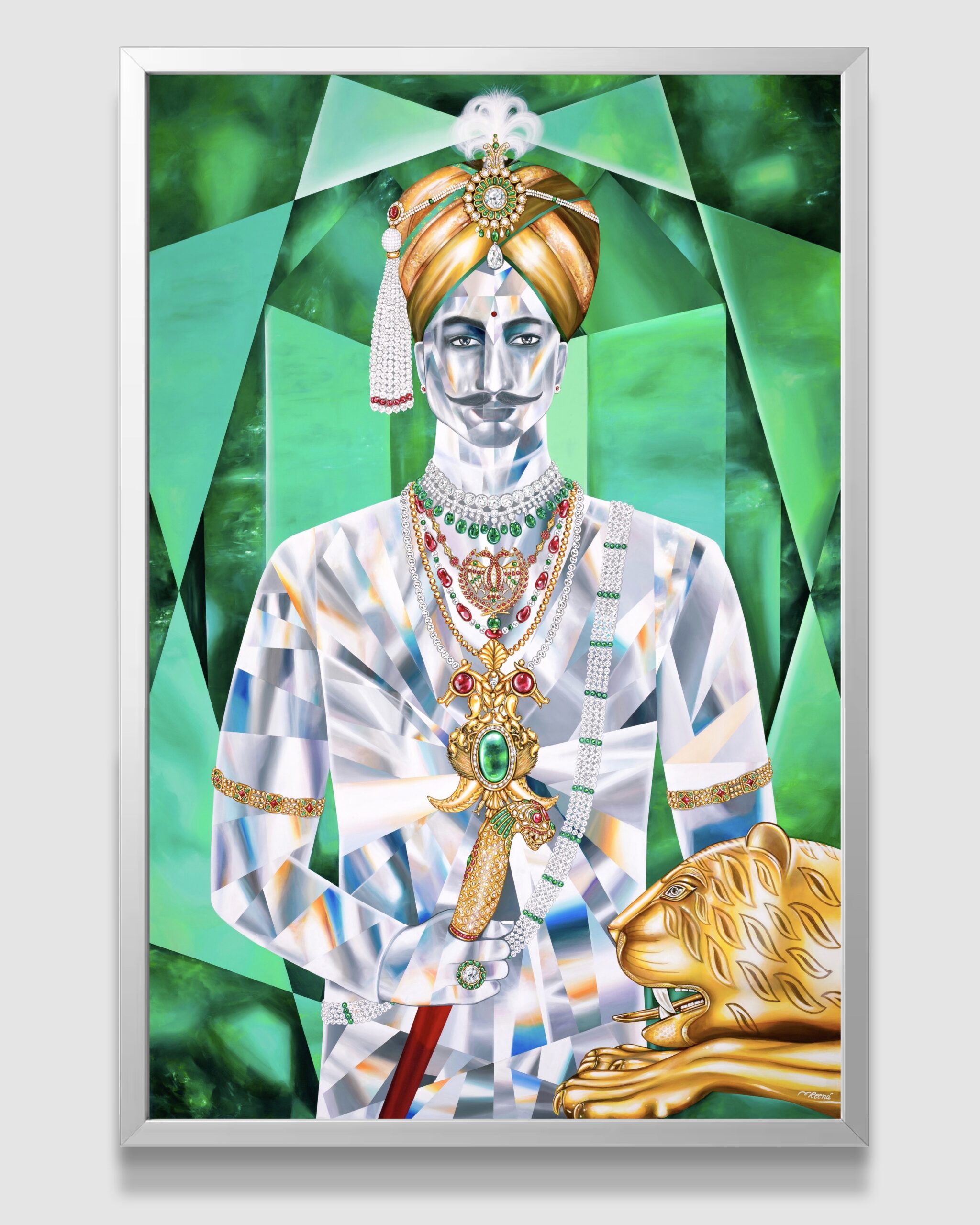 Artist Reena Ahluwalia Royal Mysore Maharaja of Mysore gemstone and diamond painting scaled