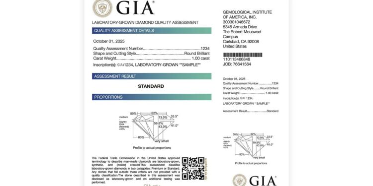 «جي أي أيه» يعلن معايير جديدة لتقييم الألماس المصنع مخبريًا